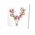 Begin Home Decor 16 x 16 in. Rustic Deer Skull with Flowers-Print on Canvas 2080-1616-AN100
